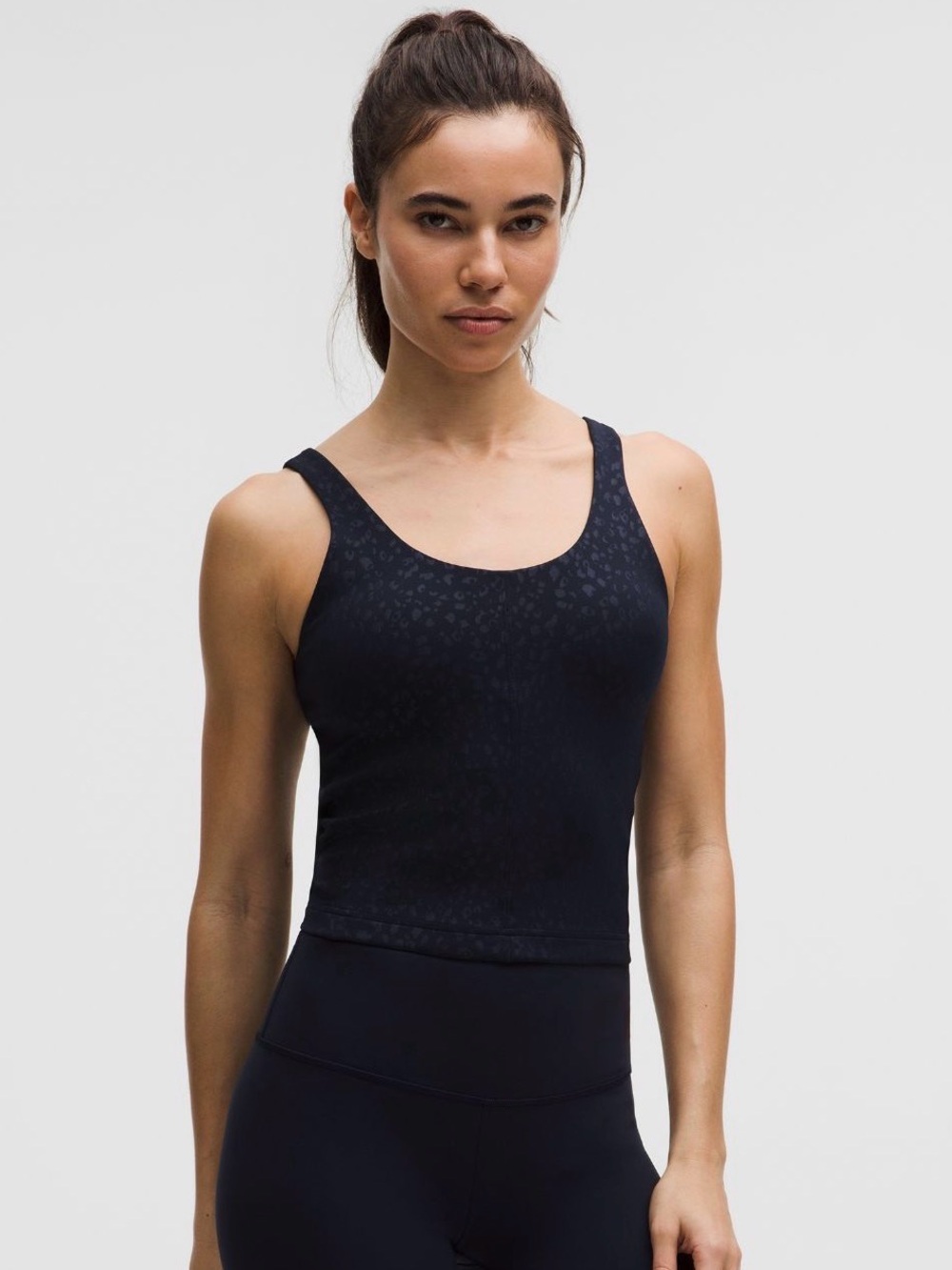 lululemon Size 8 Glow Up Tank Top in Navy Leopard Print